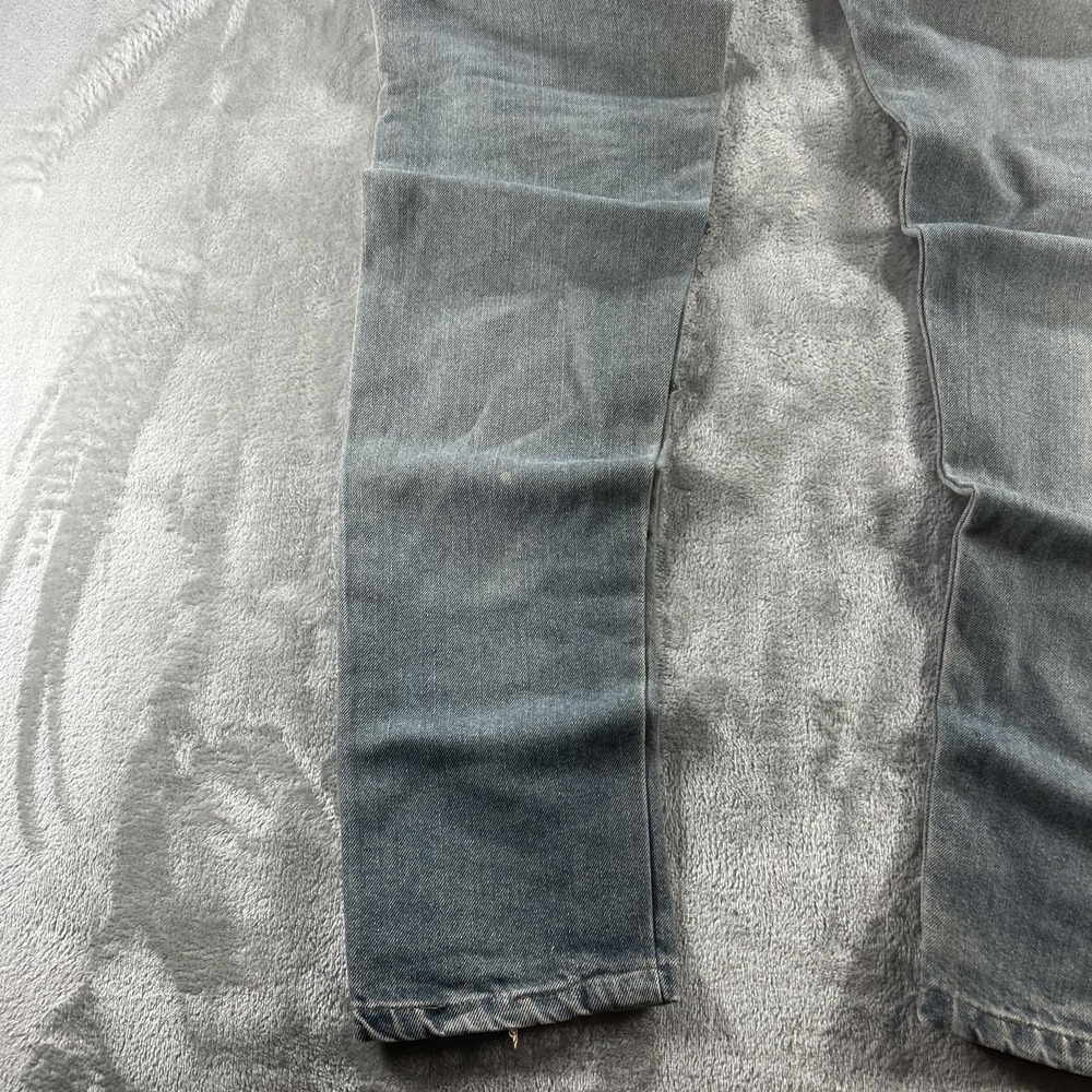 Diesel Industry Jeans Mens 35x30 Blue Light Wash Slim Tapered Distressed Stretch - Picture 5 of 16